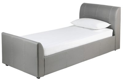 Collection - Enrique Grey Ottoman - Bed Frame - Single